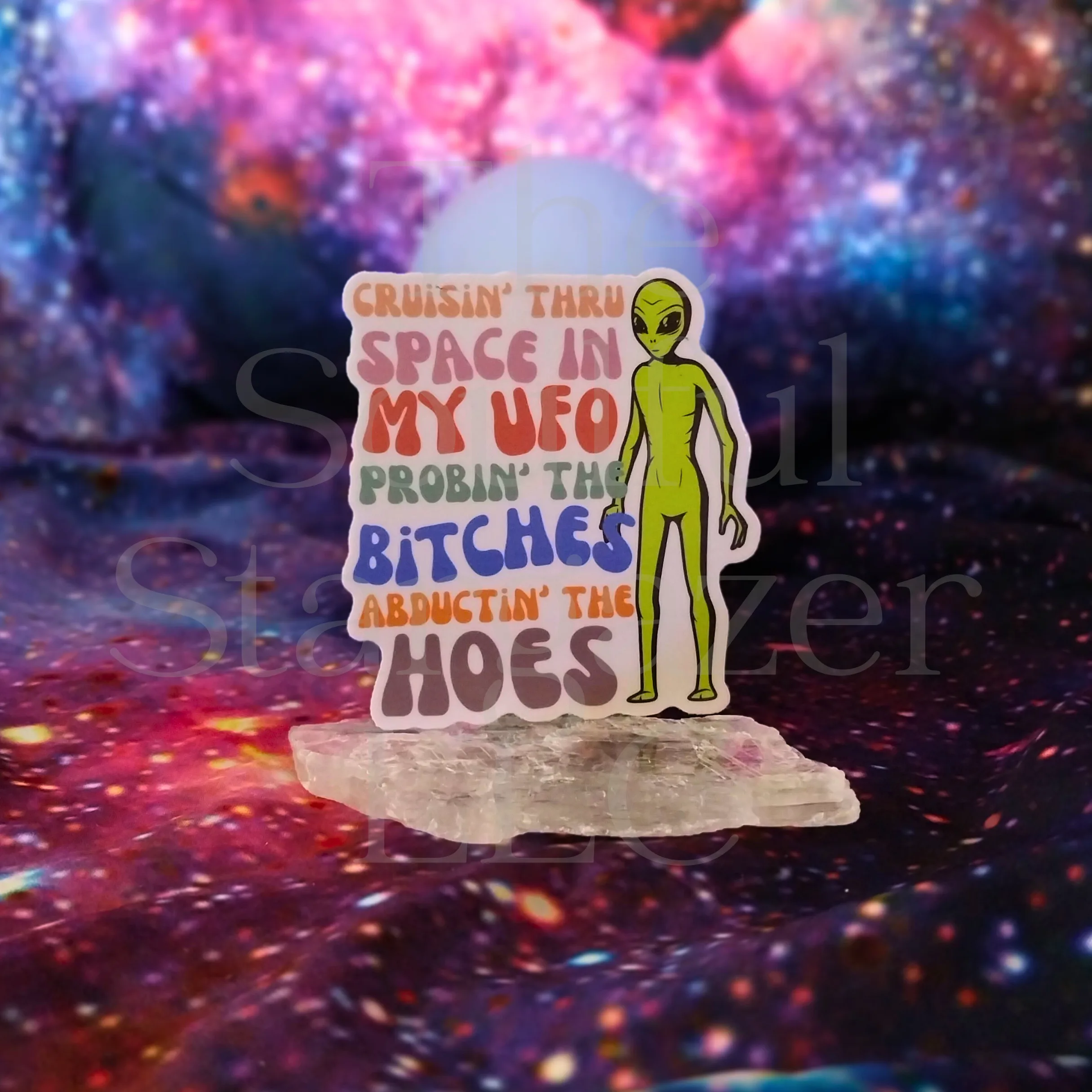 Cruisin' Thru Space Sticker