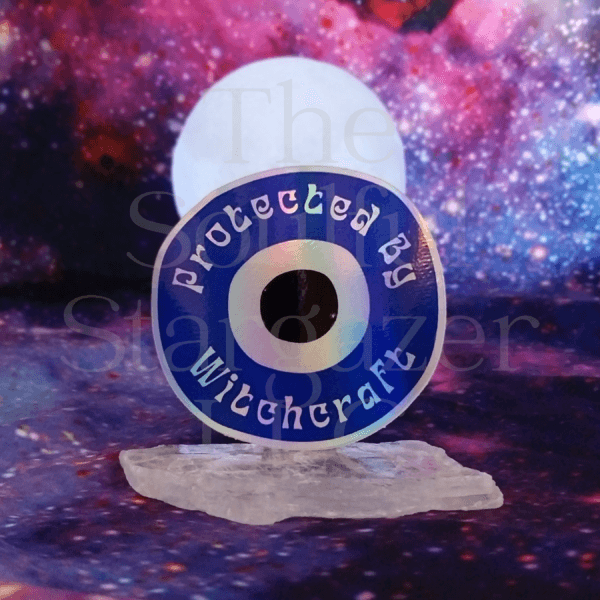 Holographic Protected By Witchcraft Vinyl Sticker