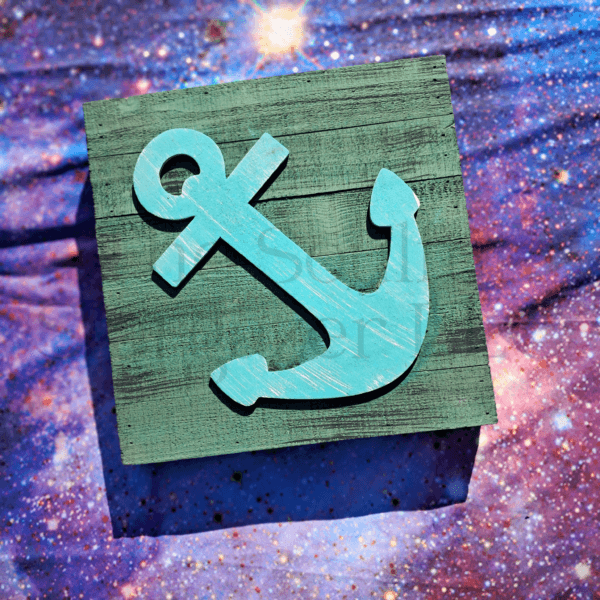 Teal Anchor Pallet Sign