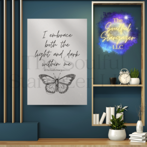 Embrace the light and dark digital altar print