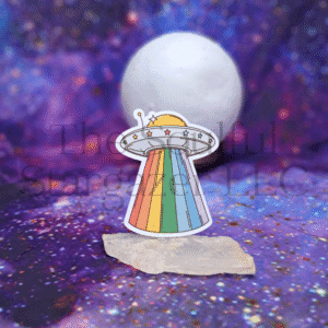 Rainbow UFO Vinyl Sticker